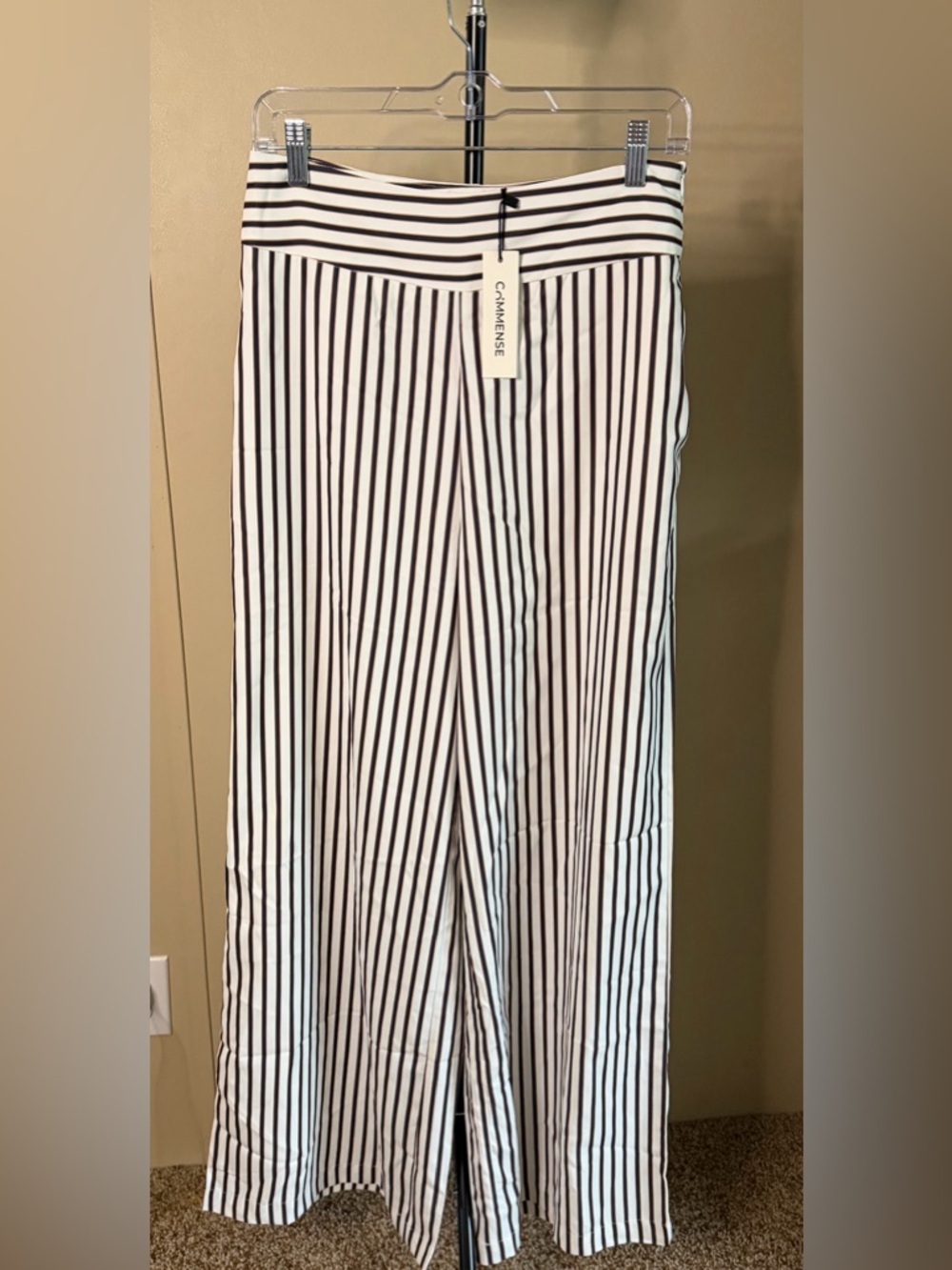 NWT Commense Striped Wide-Leg Pants Size Medium - Picture 2 of 4